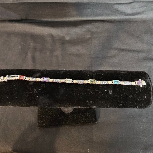 Jewelry - Silver Tone Multi-color gemstone bracelet